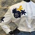 European and american cross-border women's fashion:  summer new arrivals - trendy, designer, unique embroidered long-sleeve blouse