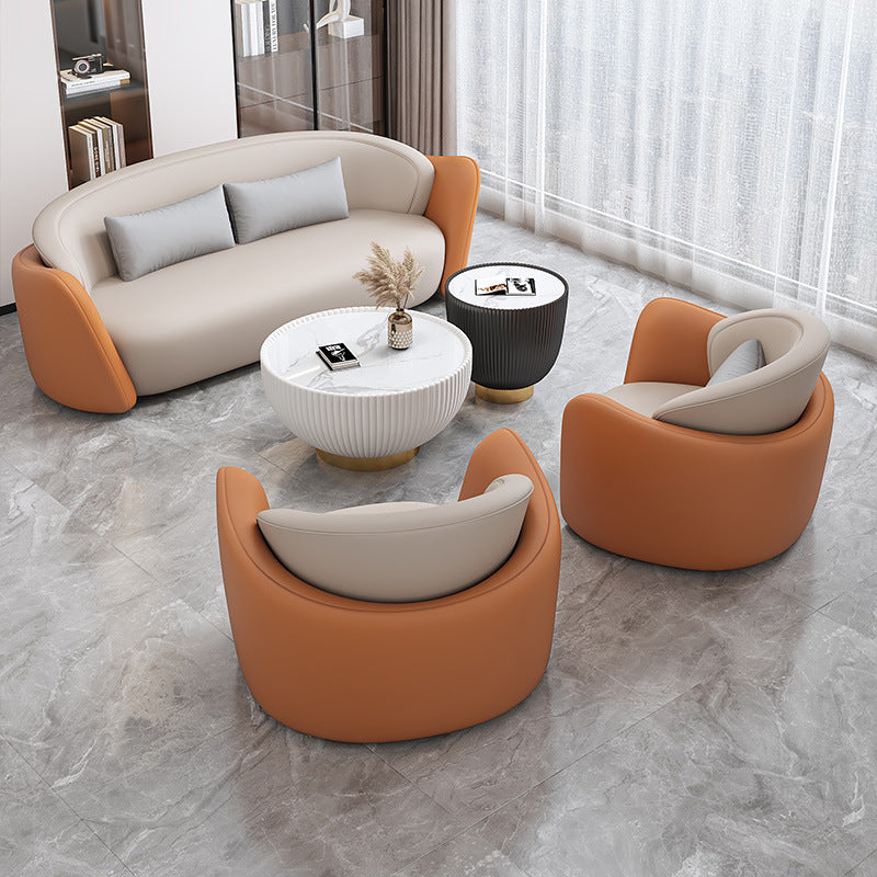Sales office reception and negotiation rest area sofa chair office business reception and reception three-slot negotiation table and chair combination