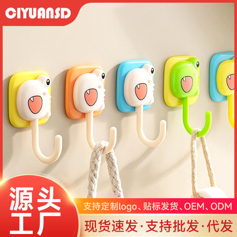 Cute cartoon hook strong adhesive door back key bag creative kitchen traceless sticker bathroom no punch wall hanging