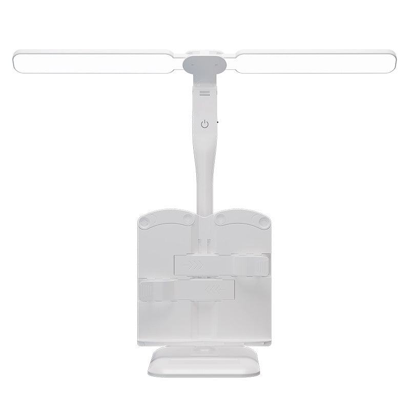 Double-headed bookshelf lamp - eye protection study light for kids, students, dorms, homework, reading, led bedroom bedside lamp