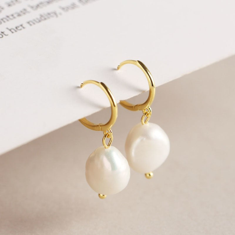 Irregular baroque freshwater pearl earrings for women, s925 sterling silver fashion pearl earrings - direct from the manufacturer
