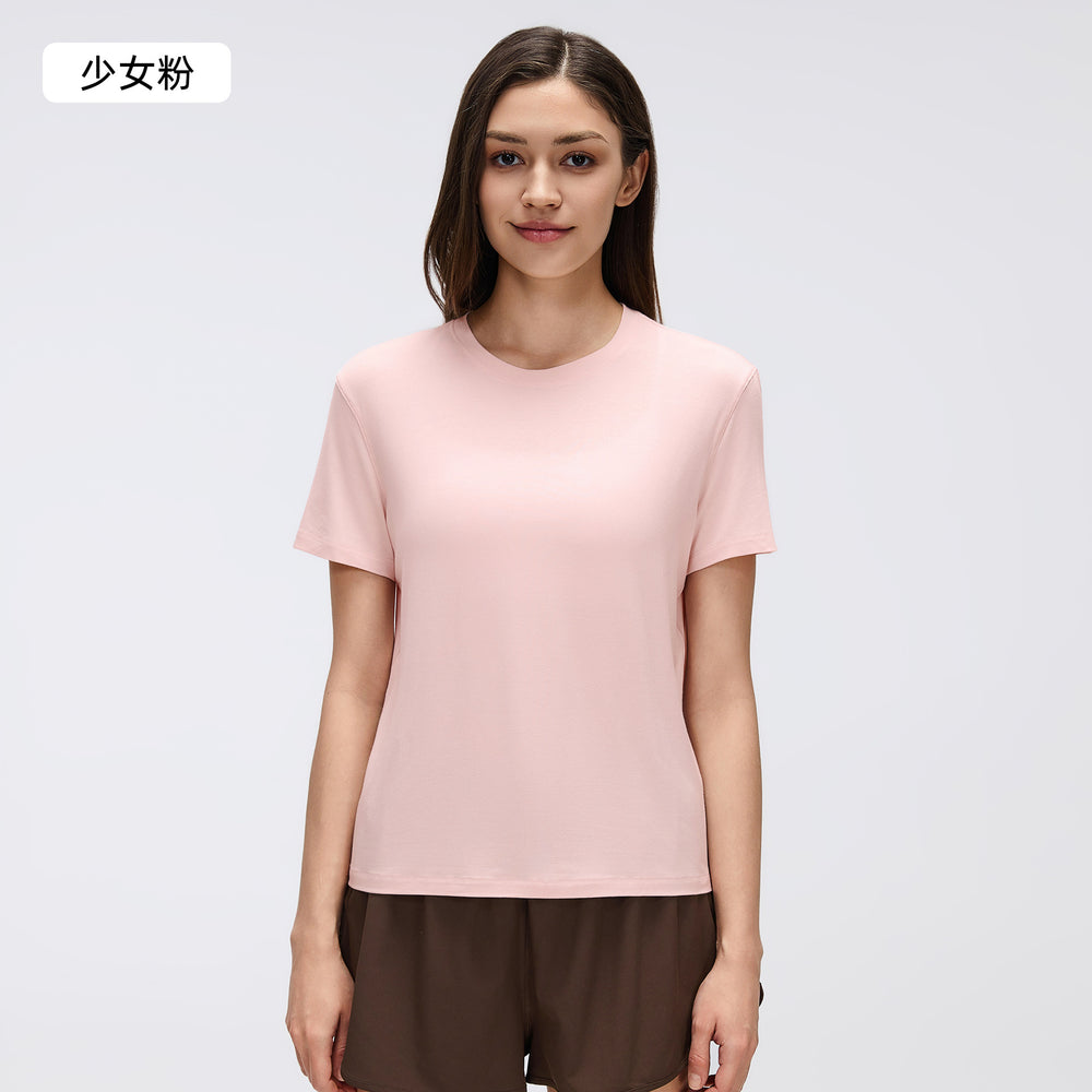 Pilates yoga short sleeve women's summer casual crew neck sports t-shirt top quick-dry running fitness apparel d26072