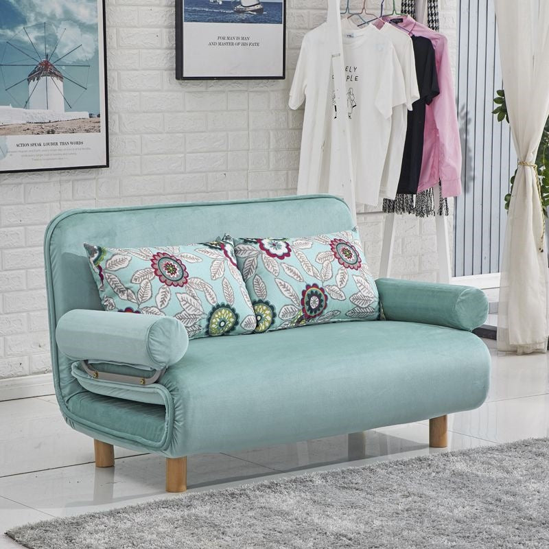 Foldable and detachable washable small apartment living room minimalist modern double/single multifunctional cat paw leather sofa bed - free shipping