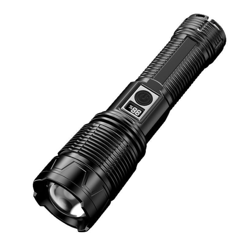 Cross-border new flashlight, strong light, convenient charging, super bright long-distance laser cannon, outdoor zoom white laser flashlight