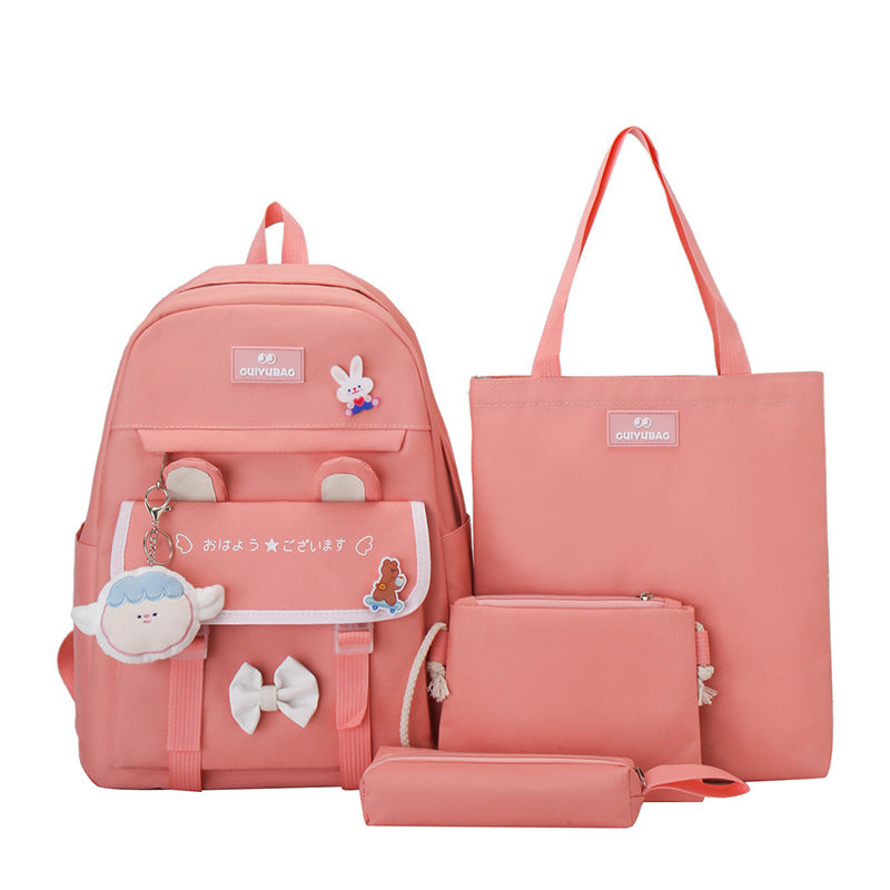 New primary and secondary school schoolbag cute male backpack Korean version backpack female cartoon schoolbag large capacity backpack