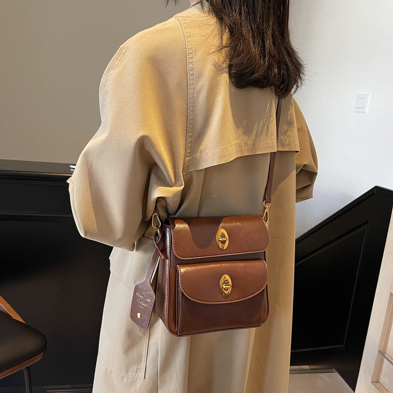 Fashion trend multi-pocket small square bag women's bag 2025 new Korean version niche simple shoulder bag casual messenger bag