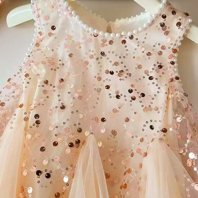 Girls' summer dress - new  styles: chic sleeveless sequin princess dress for little girls, perfect for birthdays