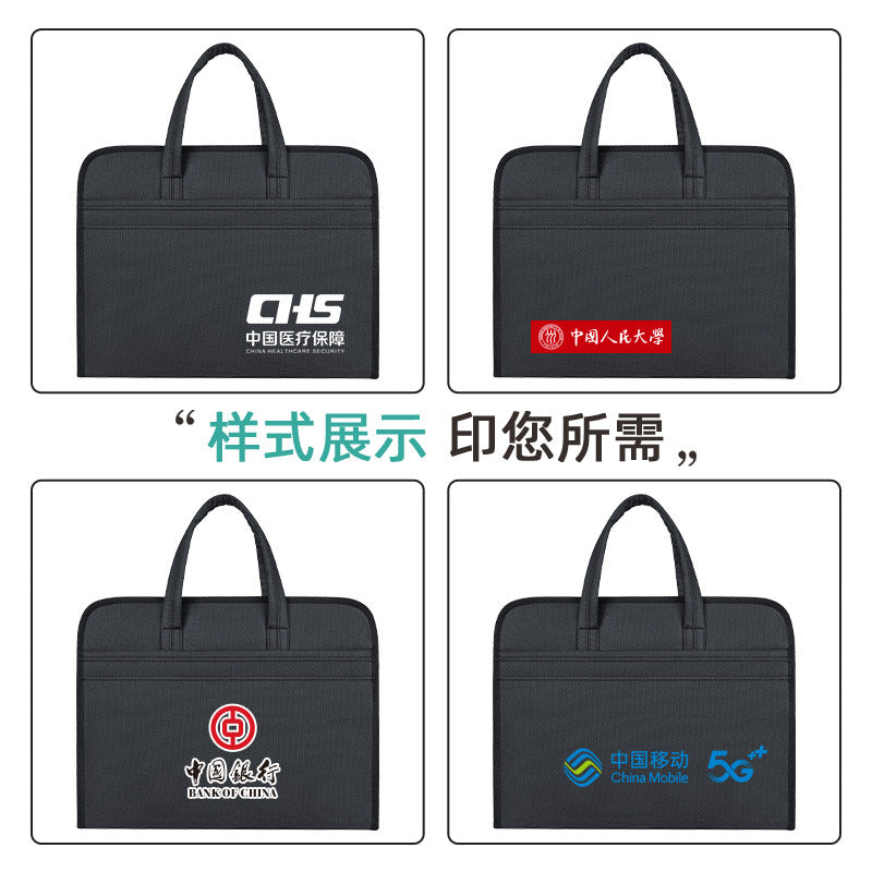 Oxford cloth business tote bag - conference briefcase, large capacity document bag, file bag, laptop bag - custom logo printing available