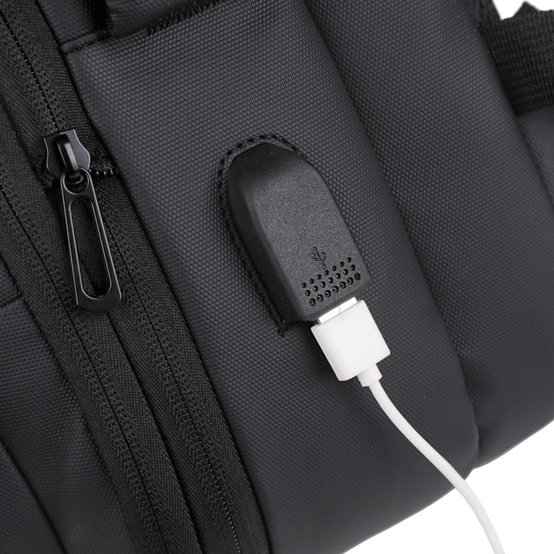 Business Backpack Large Capacity Cross-border Leather Film Tablet PC Backpack Multifunctional Folding Travel Backpack Men