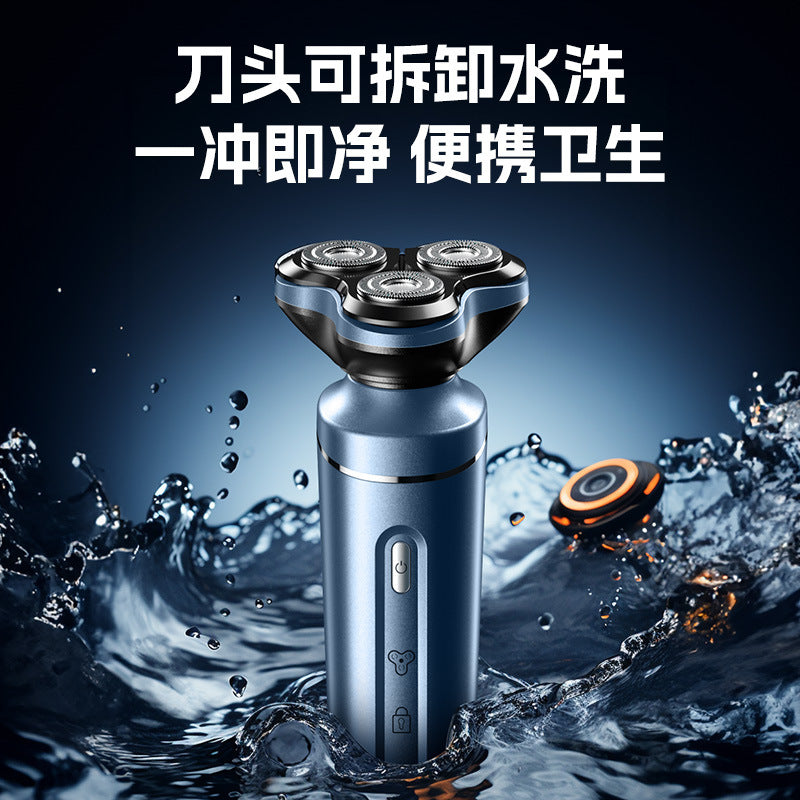 electric shaver for men, quick charge beard trimmer, usb rechargeable portable shaver, full body washable razor