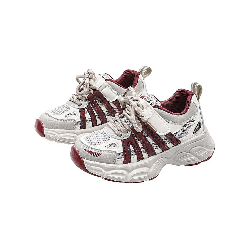 Vancahao girls' chunky sole lightweight fashion sneakers -  spring/autumn new korean style kids' trendy dad shoes