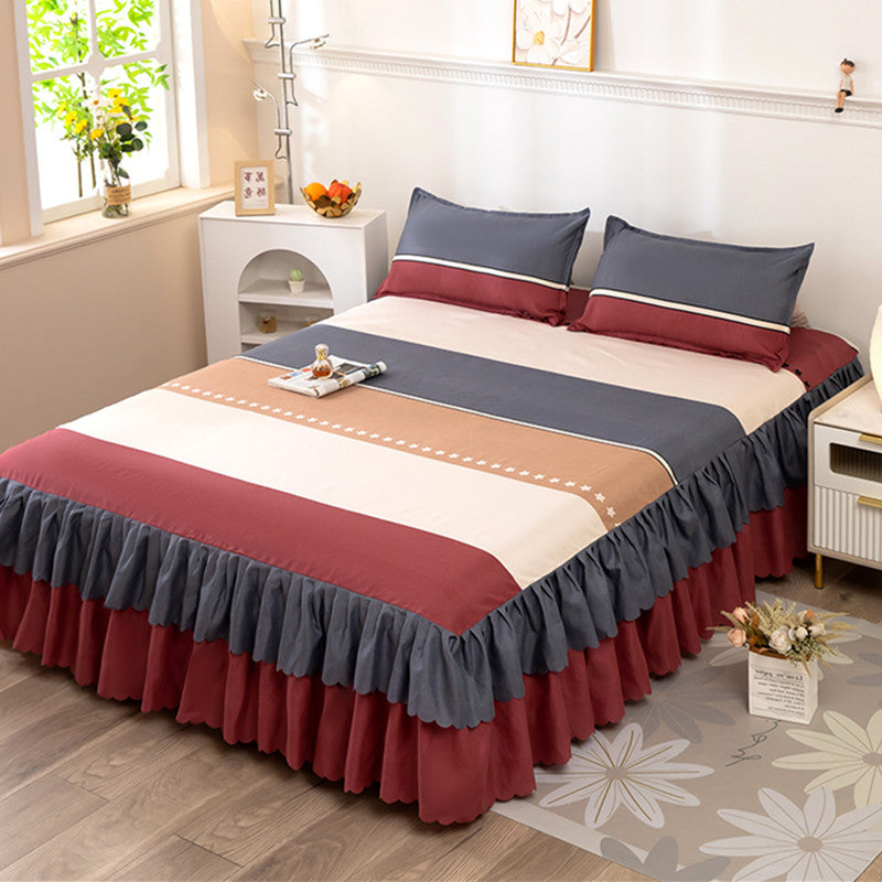 Bed skirt, fitted sheet, thickened bed sheets, comfortablenon-slip mattress protector, single piece simmons bed cover 1.8m double bed
