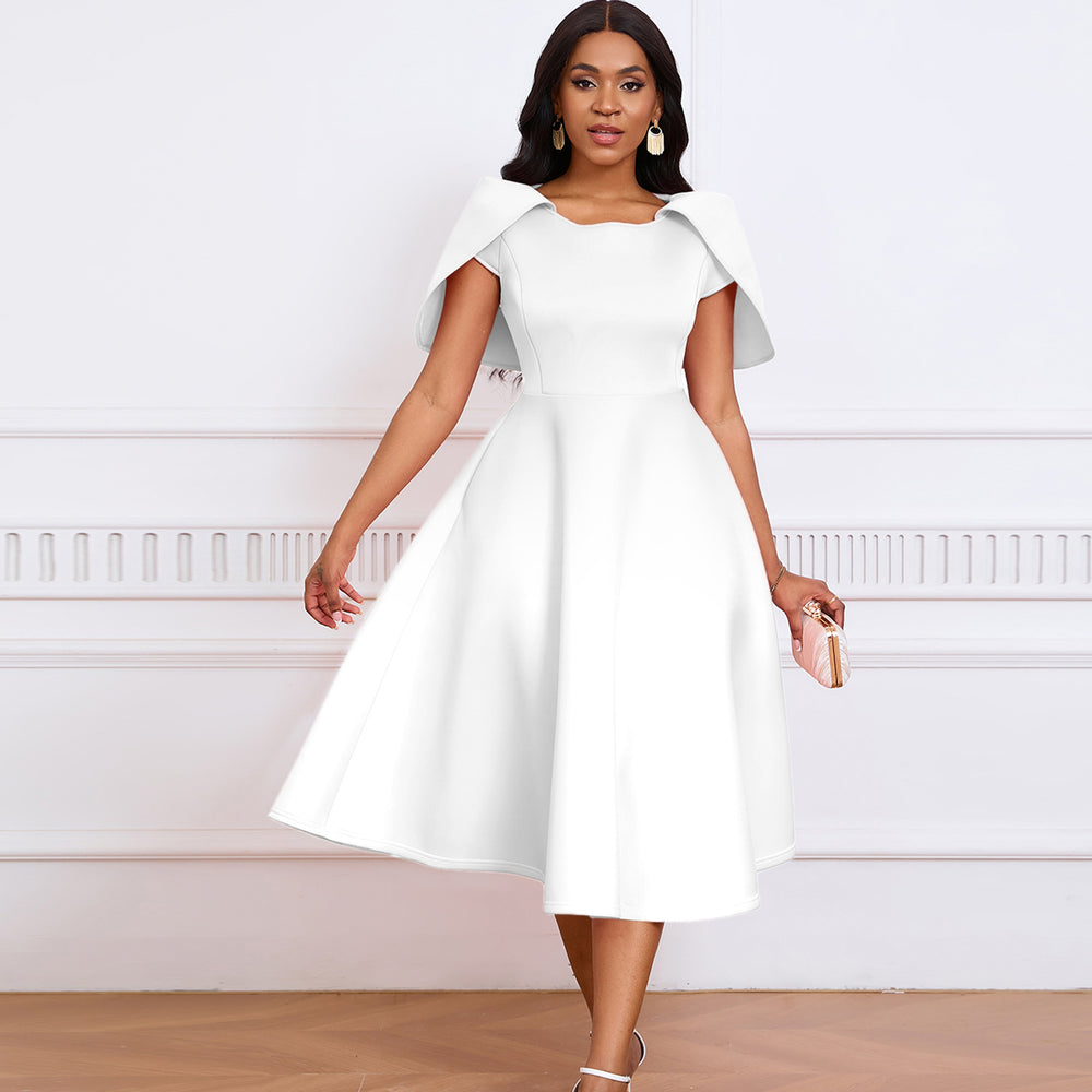 D498  new arrivalfashionelegant socialite banquet party large swing dress cloak exportdress
