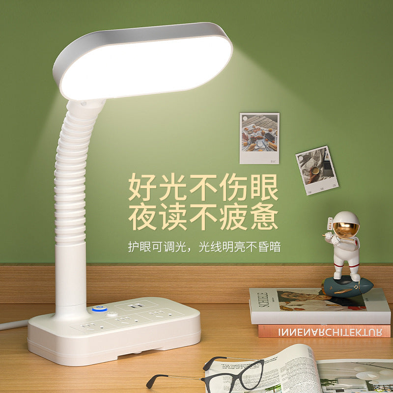 Multifunctional desk lamp - bedroom ambiance bedside lamp - student dorm led adjustable usb office socket smart electrician