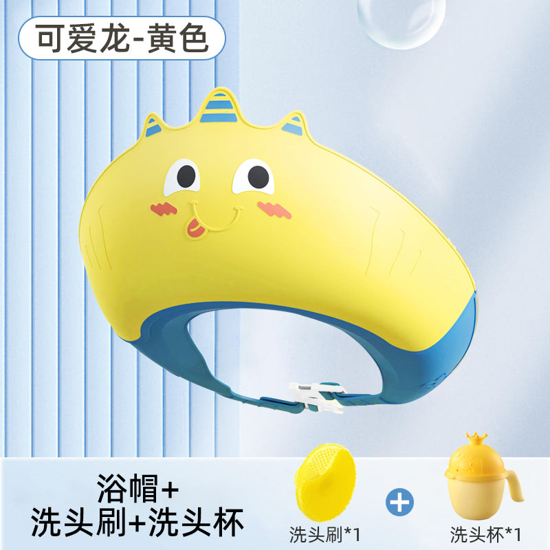 Baby hair washing headgear - eye & ear protection, soft silicone shampoo cap for infants and toddlers, waterproof bathing and shampooing cap for children