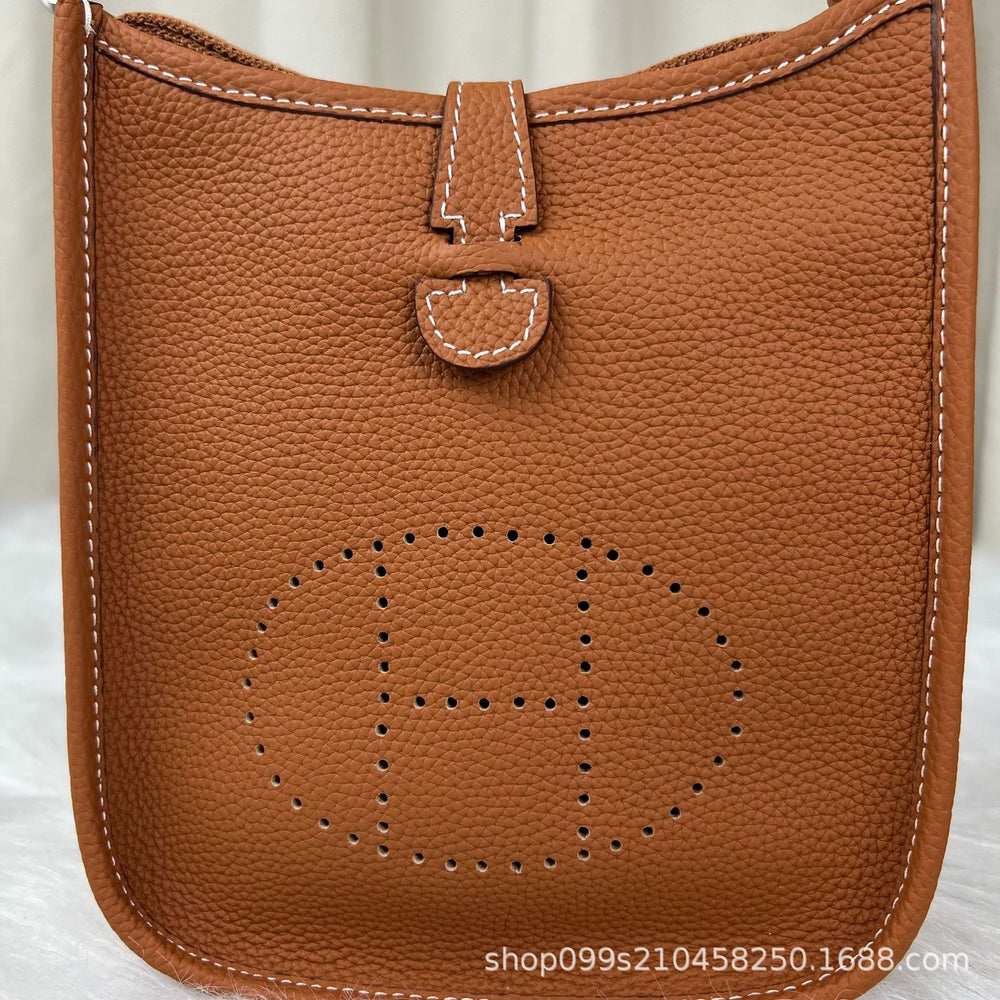 Evelyn tc pattern first layer cowhide evelyne bag mini genuine leather women's bag shoulder crossbody tote bag small bag
