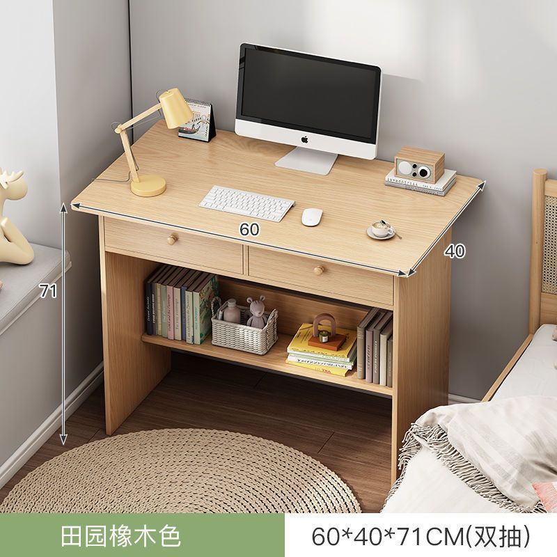 Computer desk set - modern minimalist home office desk and chair with drawer - single person office desk