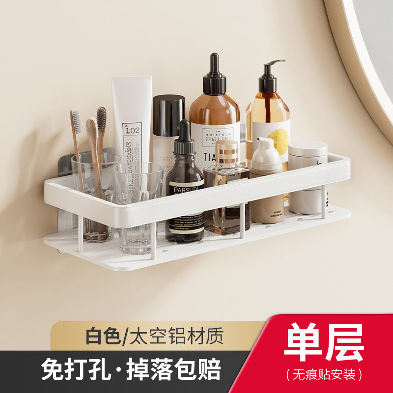 White bathroom rack No punching, wall-mounted, wall nail-free toilet, washstand, toilet, toilet storage