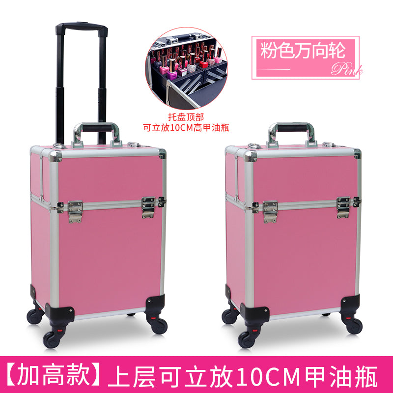 Haosen, cosmetic case, large capacity, trolley case with password lock, special storage toolbox for manicure embroiderers