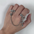 Cross chain ring wholesale cross-border hip hop niche design gothic style trendy retro hollow ring for women