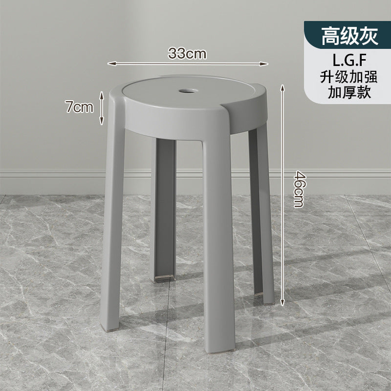 Popular plastic stool for home stackable thickened high stool windmill round plastic stool casual restaurant spare dining table and chairs