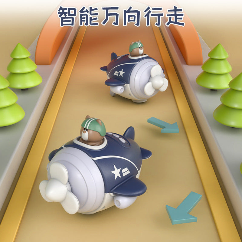 Cross-border bomb-throwing aircraft toys children's universal toys electric cars music lighting fun puzzle cartoon play war