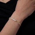 European and american popular paper clip splicing rectangular zircon bracelet for women cross-border e-commerce popular crystal birthstone bracelet