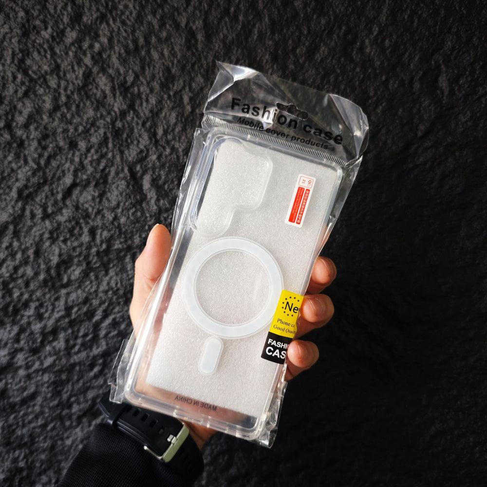 Suitable for samsung s26ultra transparent magnetic phone case s25plus acrylic high transparency protective cover cross-border a56
