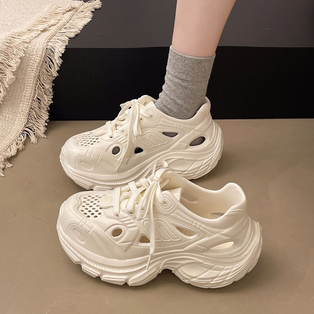 2025 summer new eva platform clogs - outdoor wear, height increasing, beach sandals, "stomping on clouds" comfort, closed-toe slippers for women