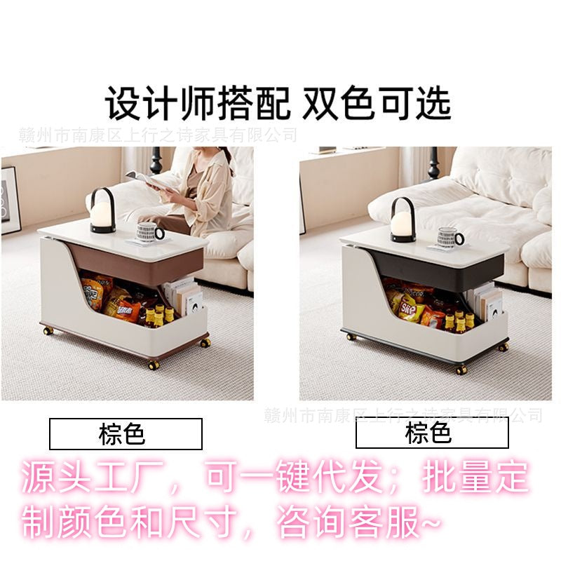 Modern minimalist coffee table, sofa side table, creative decorative pieces, wholesale for home use, smart ambient lighting, wireless charging, speaker customization
