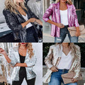 2025 spring european and american cross-border e-commerce women's fashion amazon new arrival multi-color sequin long sleeve chic blazer