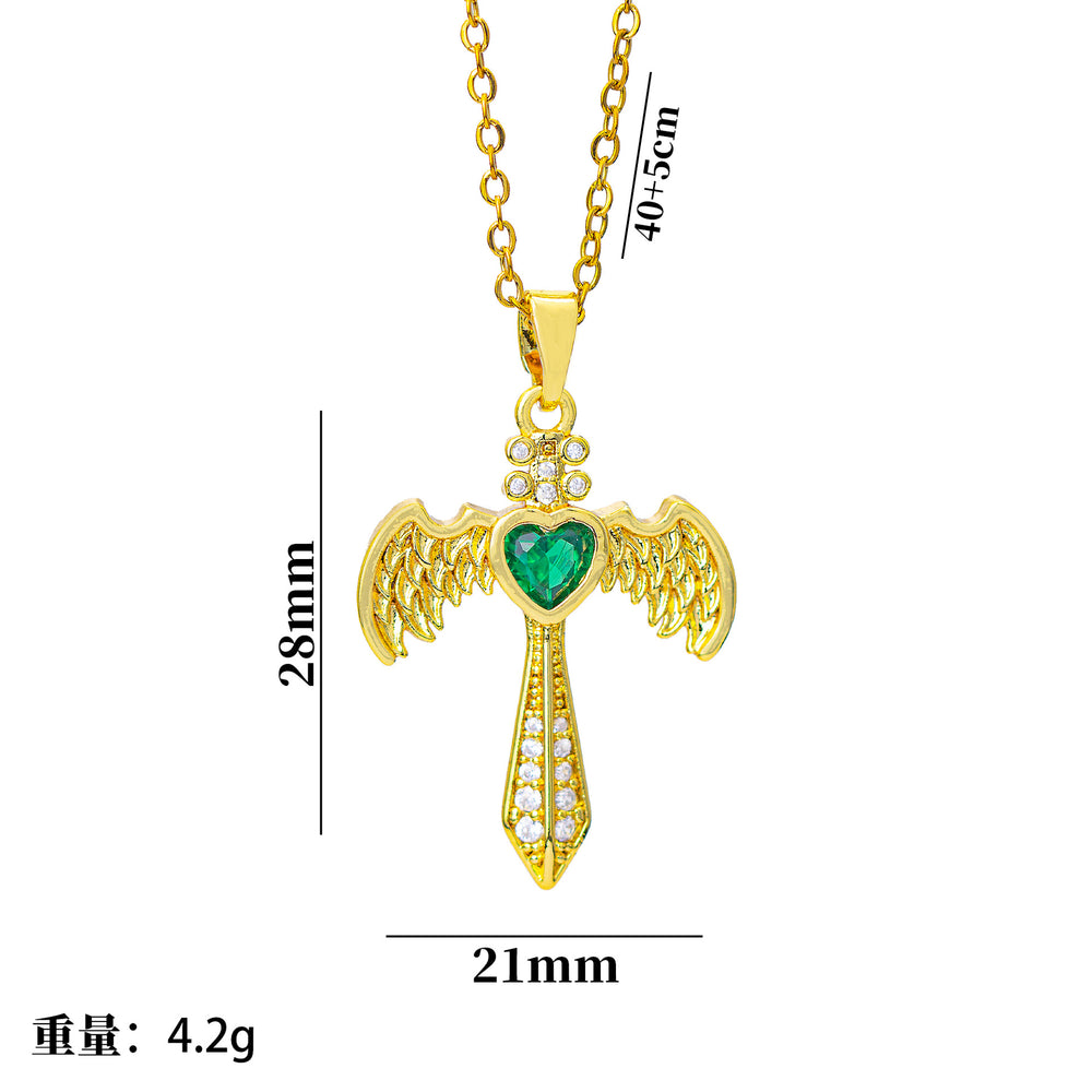 popular titanium steel wings cross necklace classyaccessible luxury pendant niche style design new arrivalsweater chain jewelry