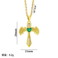 popular titanium steel wings cross necklace classyaccessible luxury pendant niche style design new arrivalsweater chain jewelry