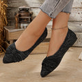 Export  spring new pointed toe bow slip-on flats casual versatile lightweight comfortable low-cut shoes