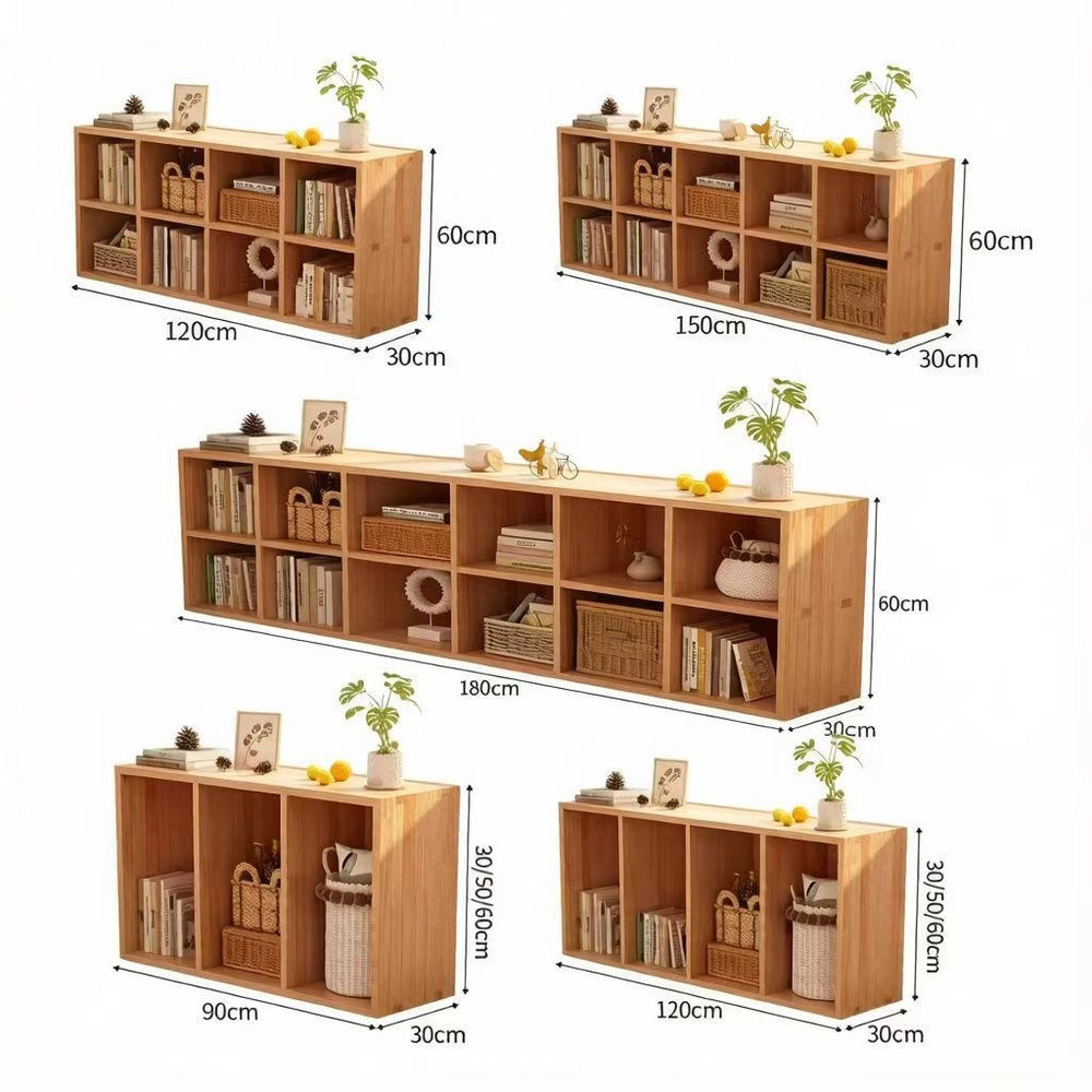 Cabinet storage cabinet bookshelf storage rack floor-standing bookcase for home storage cabinet layered rack eight-compartment cabinet low cabinet plaid cabinet