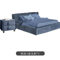 Italian normcore paris bed designer down soft bag nubuck leather master bedroom accessible luxury double leather bed