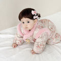 Newborn baby girl cute princess full moon baby fall and winter chinese style jumpsuit han dynasty thickenedcute outing clothes