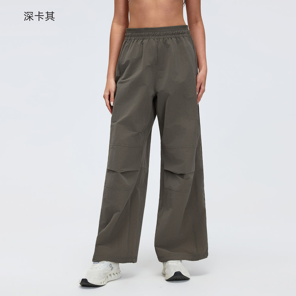 New women's high-waisted casual sweatpants - loose fit straight leg cargo pants, water-resistant, ideal for outdoor hiking and trekking - d26044