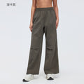 New women's high-waisted casual sweatpants - loose fit straight leg cargo pants, water-resistant, ideal for outdoor hiking and trekking - d26044