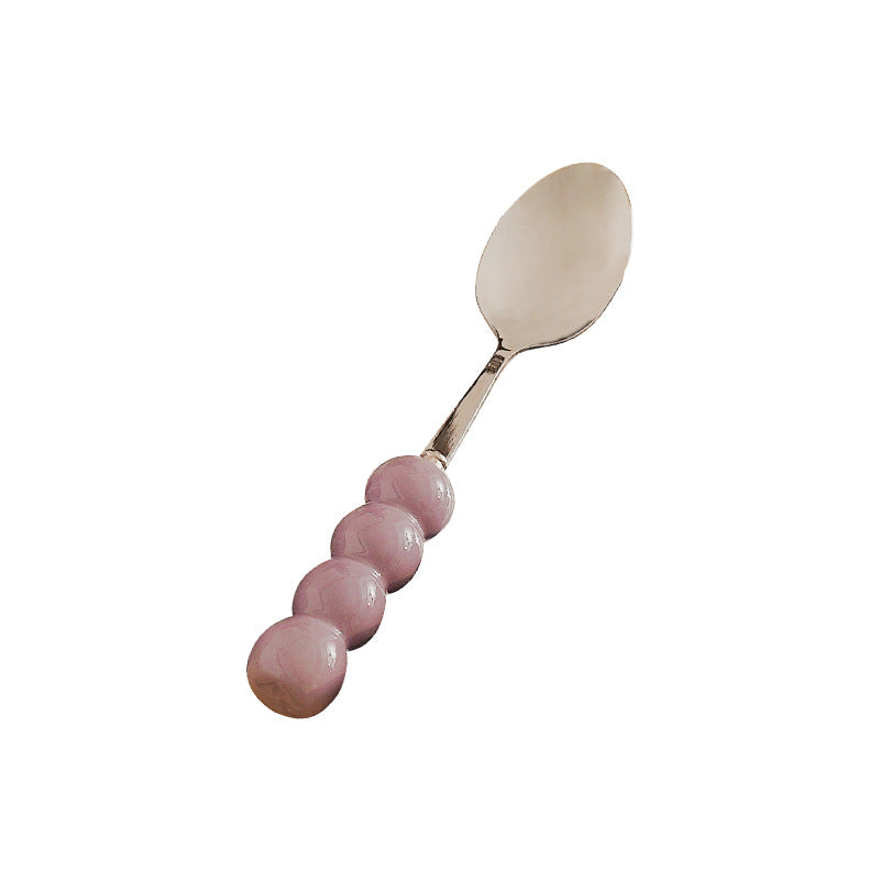 Luxury thickened ceramic handle cutlery set - high-end tableware, food-grade stainless steel forks and spoons for hotels, restaurants, wholesale