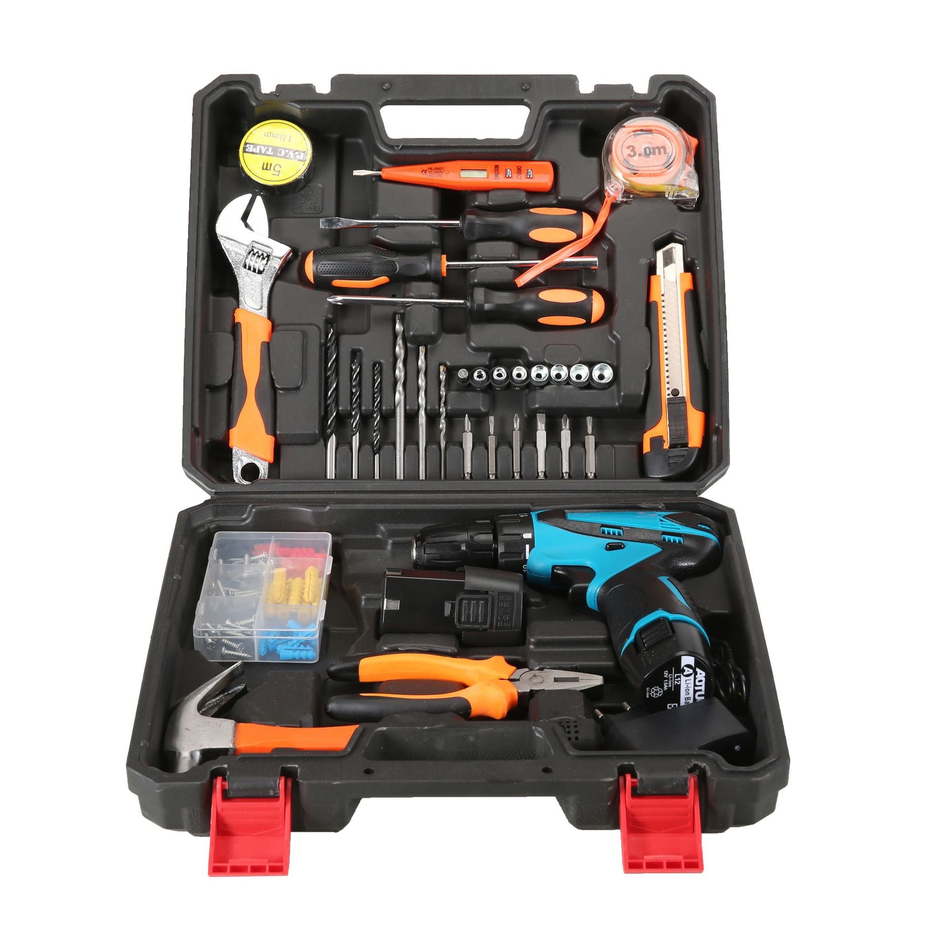 Cross-border charging drill 12V electric screwdriver screwdriver, lithium electric drill power tools, direct charging hand drill package