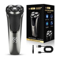 Electric shaver with floating triple-blade head, full body washable, rechargeable digital display razor for men - wholesale