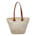 New woven bag large capacity tote bag simple versatile shoulder bag casual travel commute tote bag women's bag