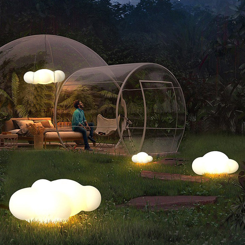 Outdoor waterproof courtyard lights, villa landscape lighting, garden decorative lights, creative rechargeable cloud lights, ambient lawn lights