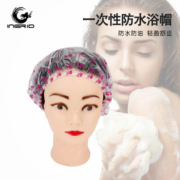 Household waterproof and oil-proof disposable printed shower cap hotel bath shower cap hair salon baked oil beauty salon hair cap