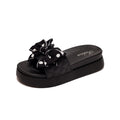 【platform sole】trendy bowknot slides for women - summer outdoor fashion, height increasing, soft sole, non-slip, cross-strap sandals