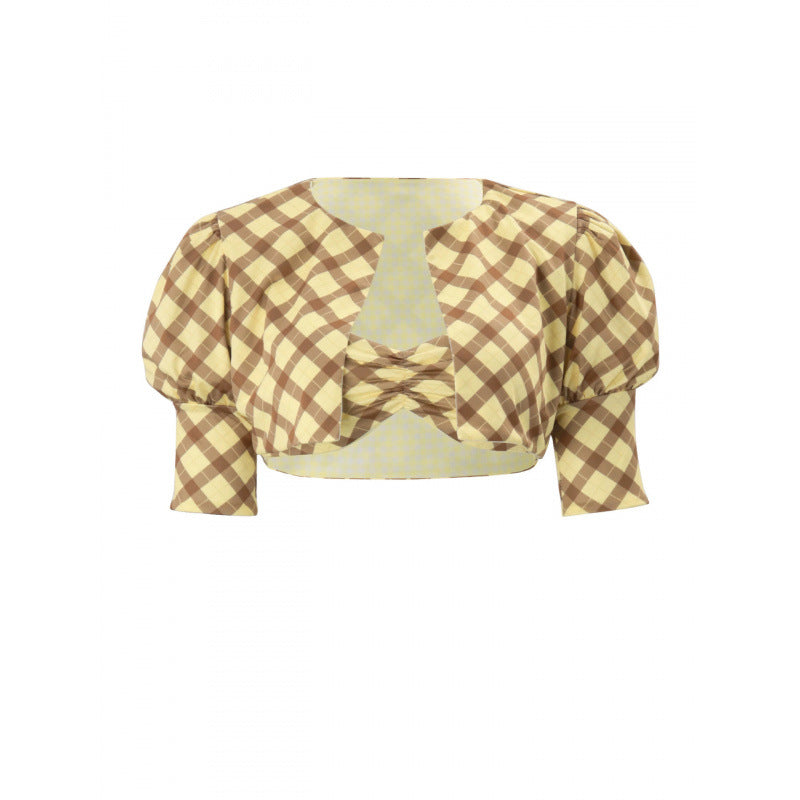 summer new arrival: beach vacation style cardigan shawl short-sleeve reversible top with bandeau inner layer two-piece set