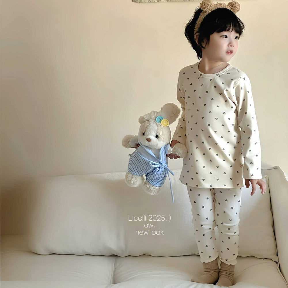 Korean style baby pajama set - spring/autumn cotton underwear set for kids - all-cotton long johns for boys and girls - autumn/winter base layer