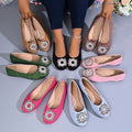 Classyflats french rhinestone flats spring & fall new arrivaleasiest for match black square toe flats bean work clothing shoes