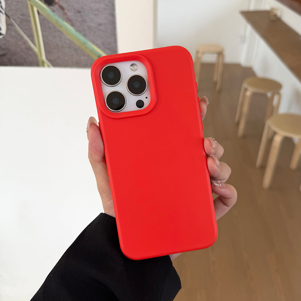 Skin-feeling solid color glutinous rice shell suitable for apple 18promax anti-fall mobile phone case iphone17 all-inclusive protective cover 15